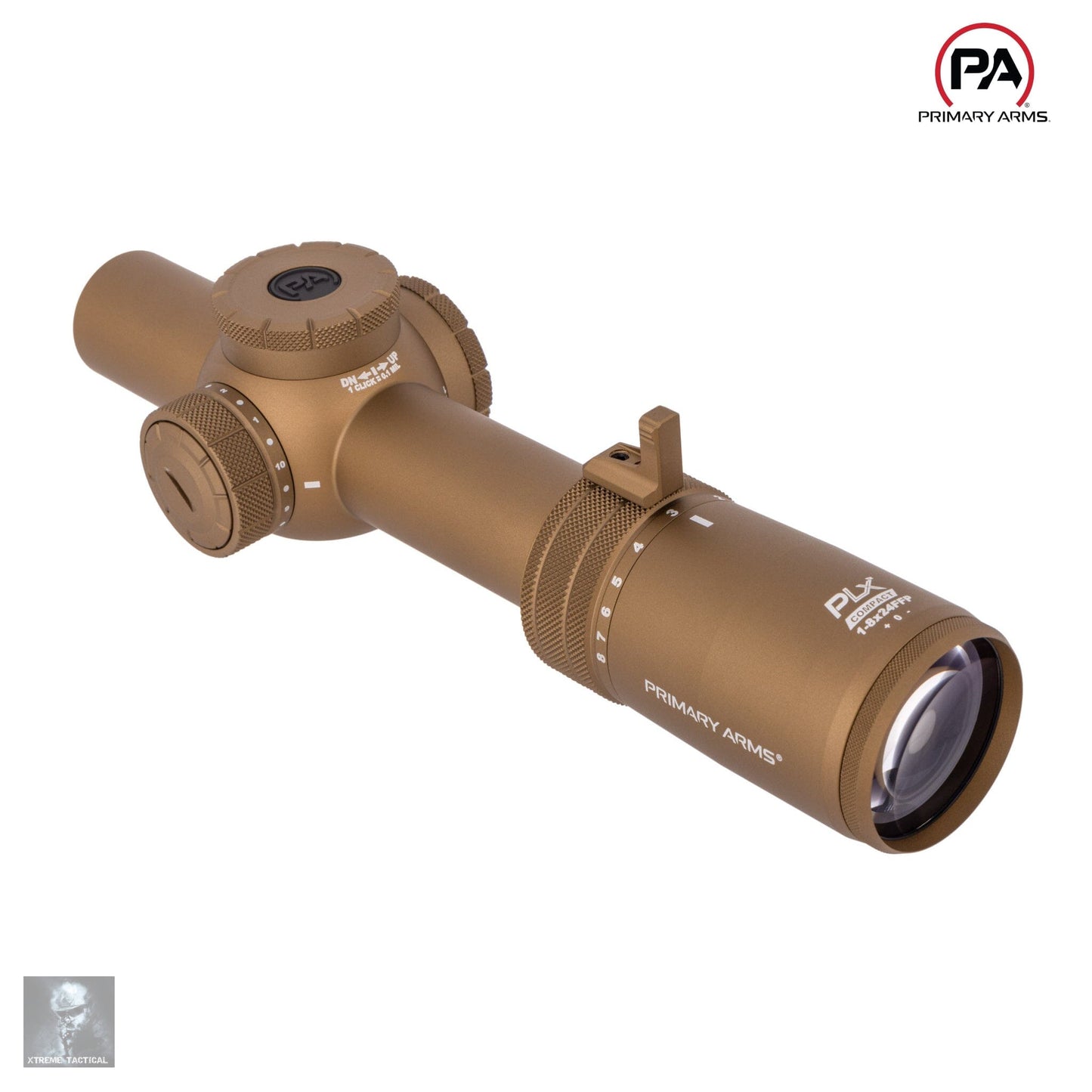 Primary Arms Compact PLxC 1-8x24 FFP Rifle Scope - ACSS Griffin MIL M8 Reticle - FDE LPVO Rifle Scope Primary Arms 