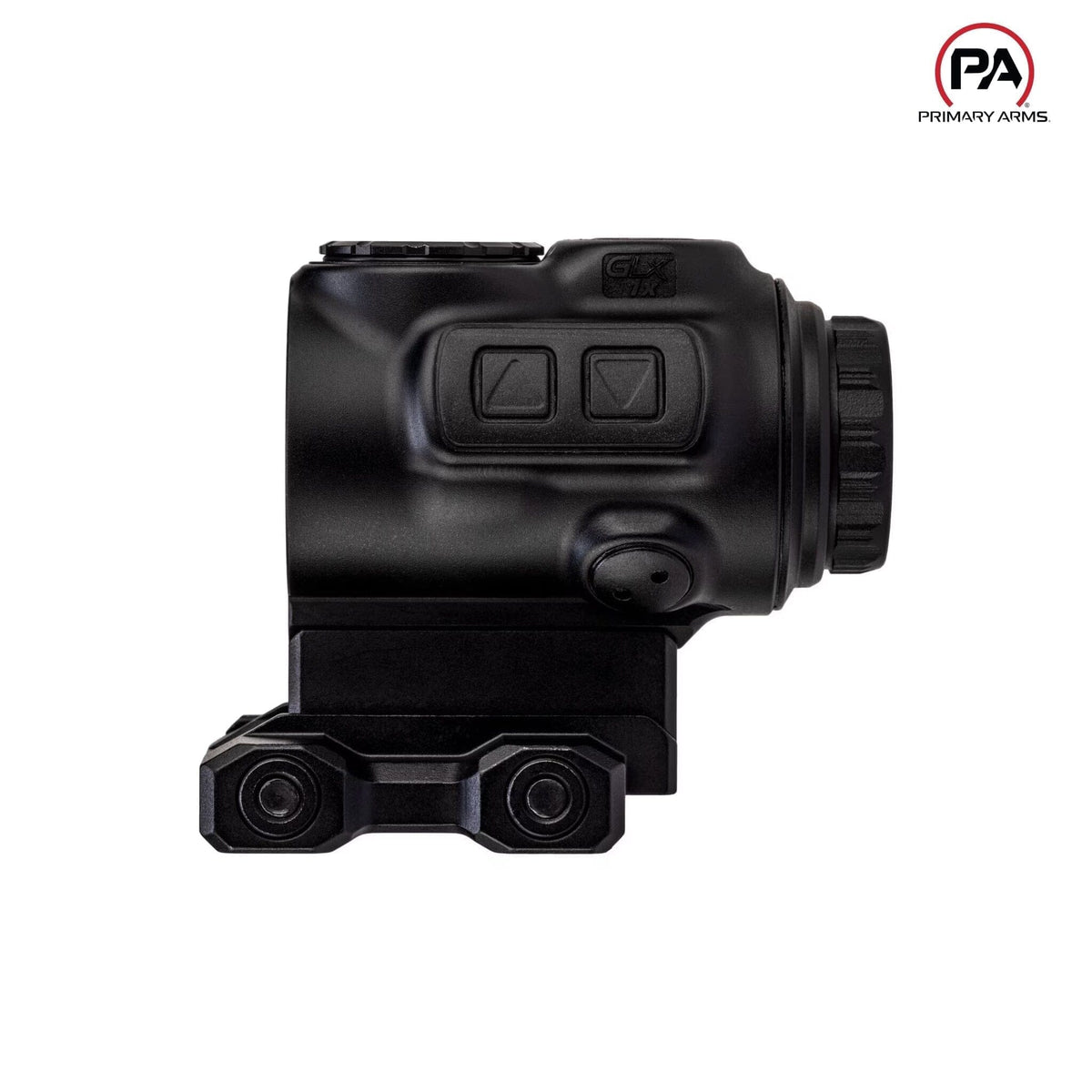Primary Arms GLx 1X MicroPrism scope, green illuminated ACSS Cyclops reticle at fixed 1x magnification