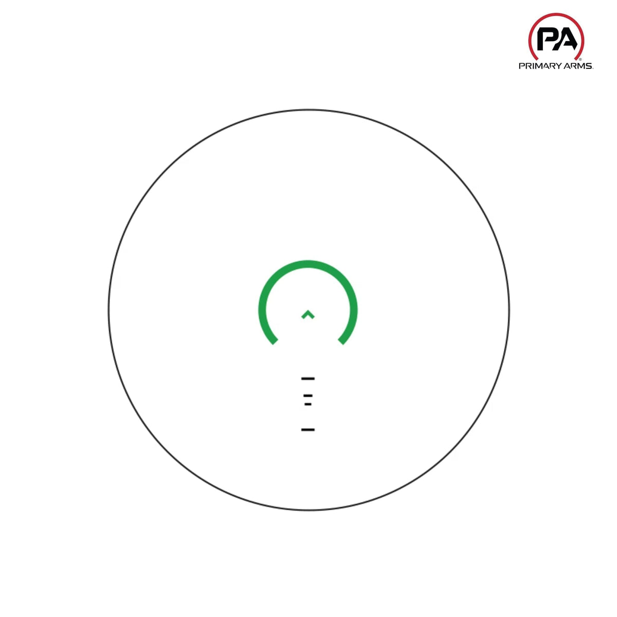 Primary Arms GLx 1X MicroPrism scope, green illuminated ACSS Cyclops reticle and a dioptre adjustment ring