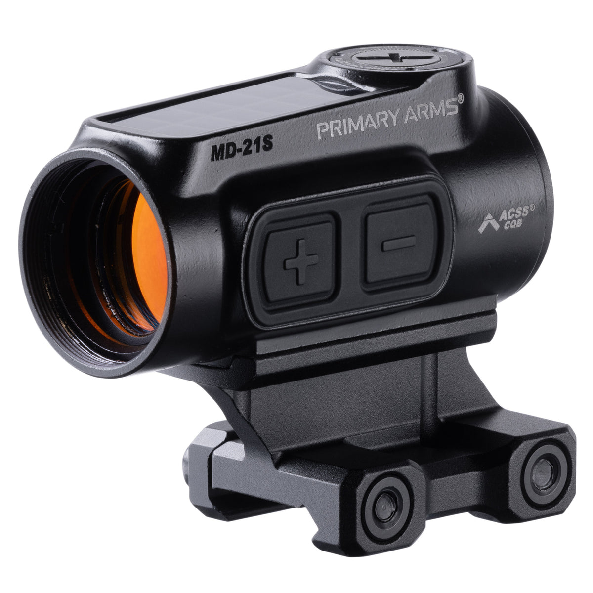 Primary Arms GLx MD-21S red dot sight with the ACSS CQB reticle and Solar AutoLive power management