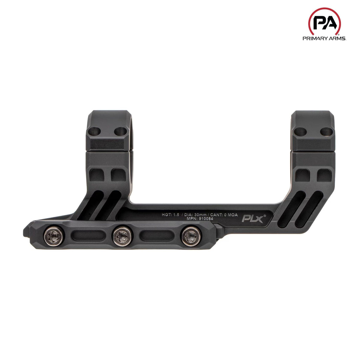 Primary Arms PLx 30mm cantilever mount, 1.5 inch height, matte black machined from 6061-T6 aluminium