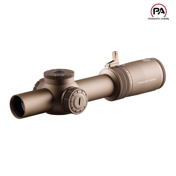 Primary Arms PLxC 1-8x24 LPVO rifle scope in Flat Dark Earth with an SFP ACSS Nova fibre wire reticle