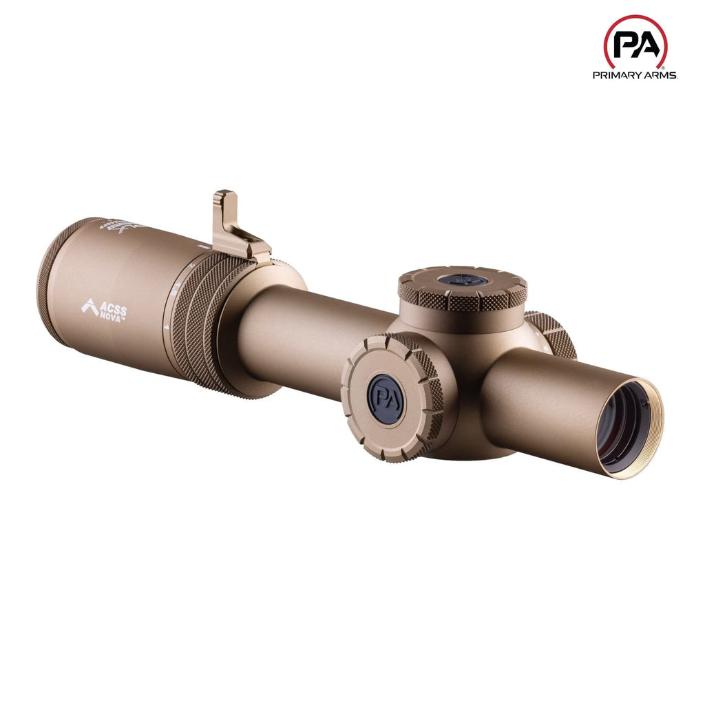 Primary Arms Compact PLxC 1-8x24 SFP Riflescope - ACSS Nova Fiber Wire Reticle - FDE LPVO Rifle Scope Primary Arms 