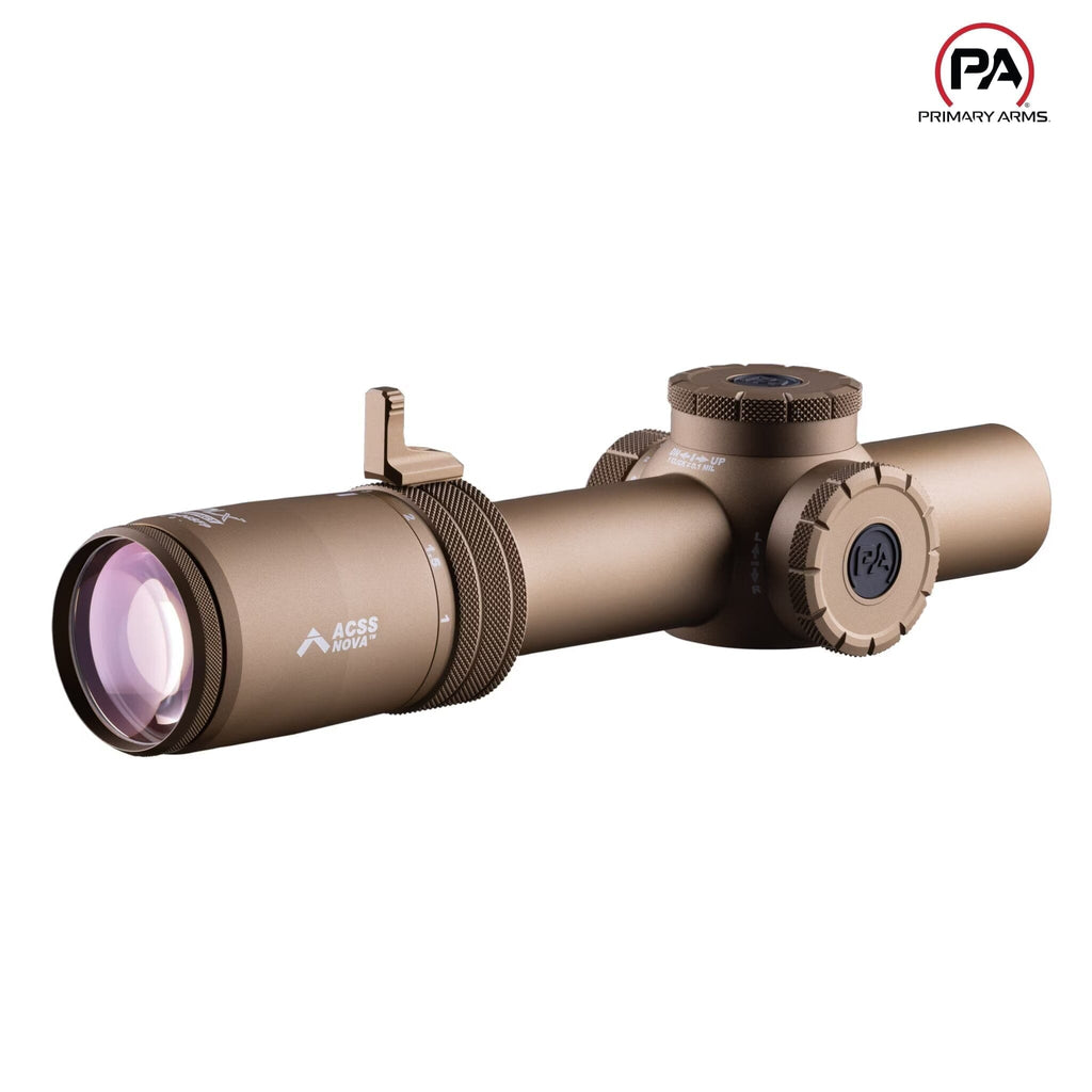 Primary Arms Compact PLxC 1-8x24 SFP Riflescope - ACSS Nova Fiber Wire Reticle - FDE LPVO Rifle Scope Primary Arms 