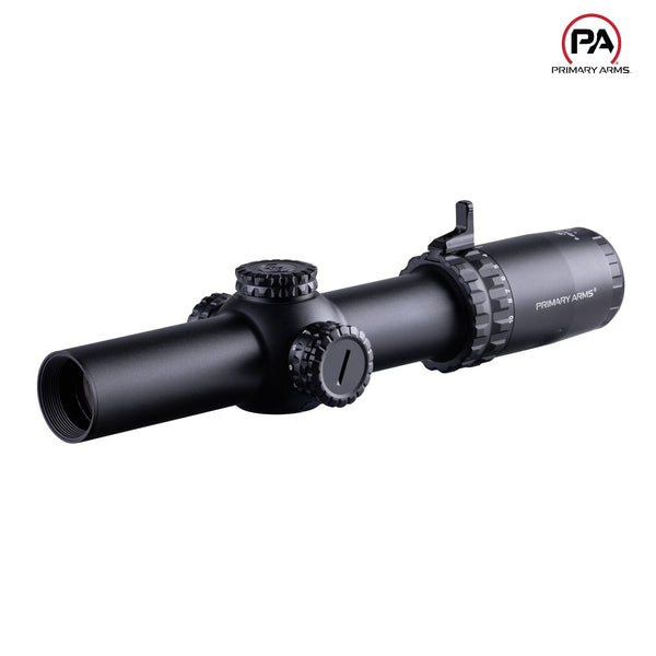 Primary Arms SLx 1-10x28 LPVO rifle scope with an illuminated ACSS Griffin M10S reticle in the second focal plane