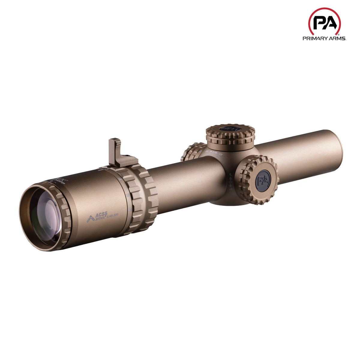 Primary Arms SLx 1-6x24 LPVO in Flat Dark Earth, red ACSS Nova Fibre Wire reticle with true 1x at the low end