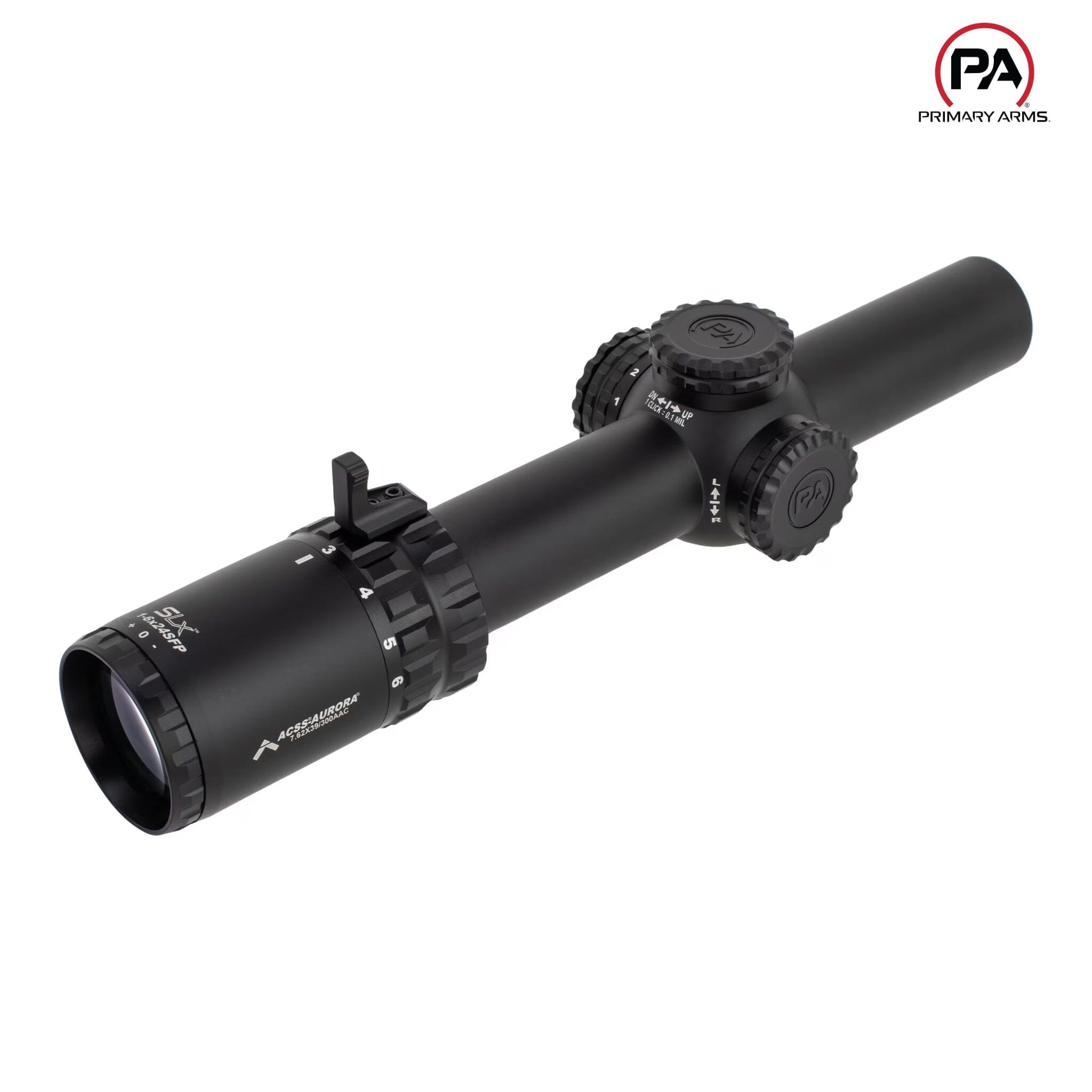 Primary Arms SLx 1–6×24 SFP Riflescope Gen IV - ACSS Aurora 7.62×39/.300 BLK Yard Reticle Rifle Scope Primary Arms 