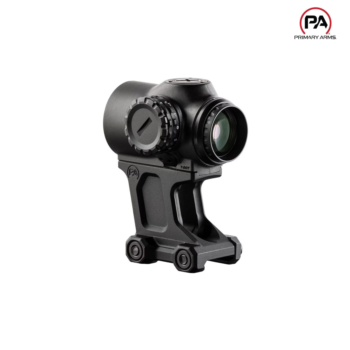 Primary Arms SLx 1X MicroPrismT scope, RDB illuminated T-Dot reticle at fixed 1x magnification