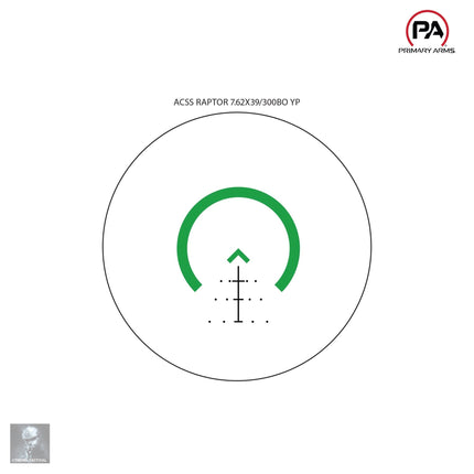 Primary Arms SLx 3x MicroPrism Sight Green ACSS Raptor 7.62x39/.300BLK Yard Reticle Rifle Scope Primary Arms 