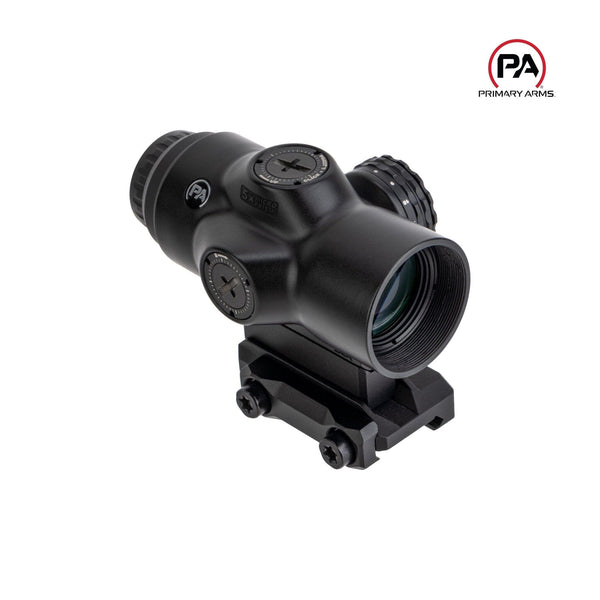 Primary Arms SLx 5X MicroPrism scope with a red illuminated ACSS Aurora MIL reticle