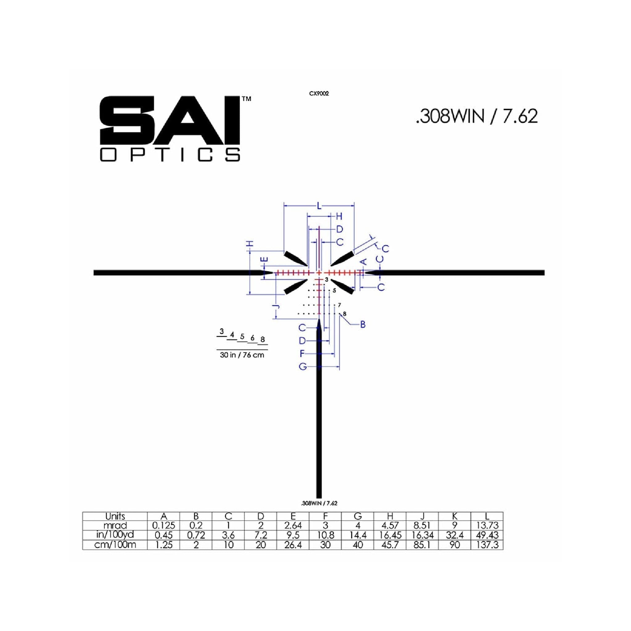 SAI Optics 1-6x24 Rifle Scope .308/7.62 Crosshair Reticle Rifle Scope SAI Optics 