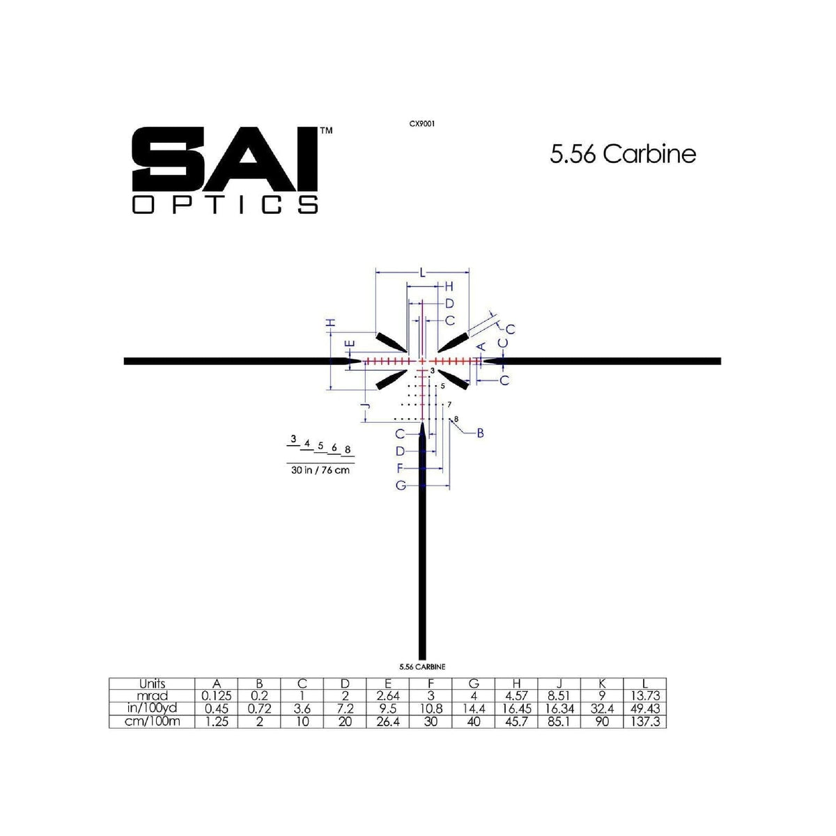SAI Optics 1-6x24 .223/5.56 crosshair reticle riflescope for close quarters to mid range work at 6x