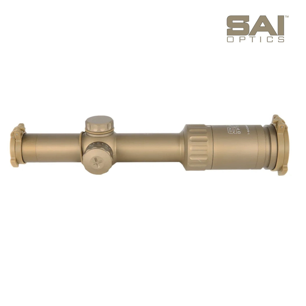 SAI Optics 1-6x24 riflescope pairing the 6.8 BDC RAF reticle with a 24mm objective lens