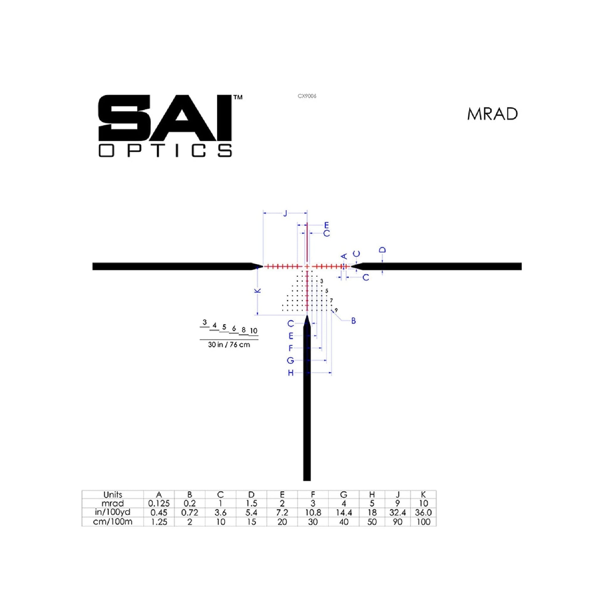 SAI Optics 1-6x24 Rifle Scope No RAF Reticle Black - Xtreme Tactical