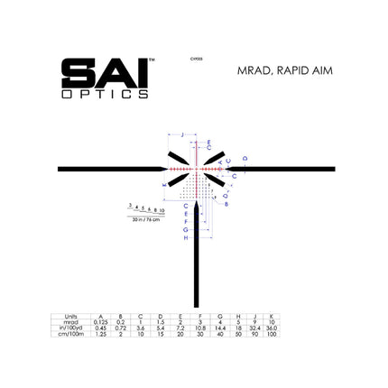 SAI Optics SAI 6 1-6x24mm Rifle Scope RAF Reticle - RNG16-BK22-MA1 Rifle Scope SAI Optics 