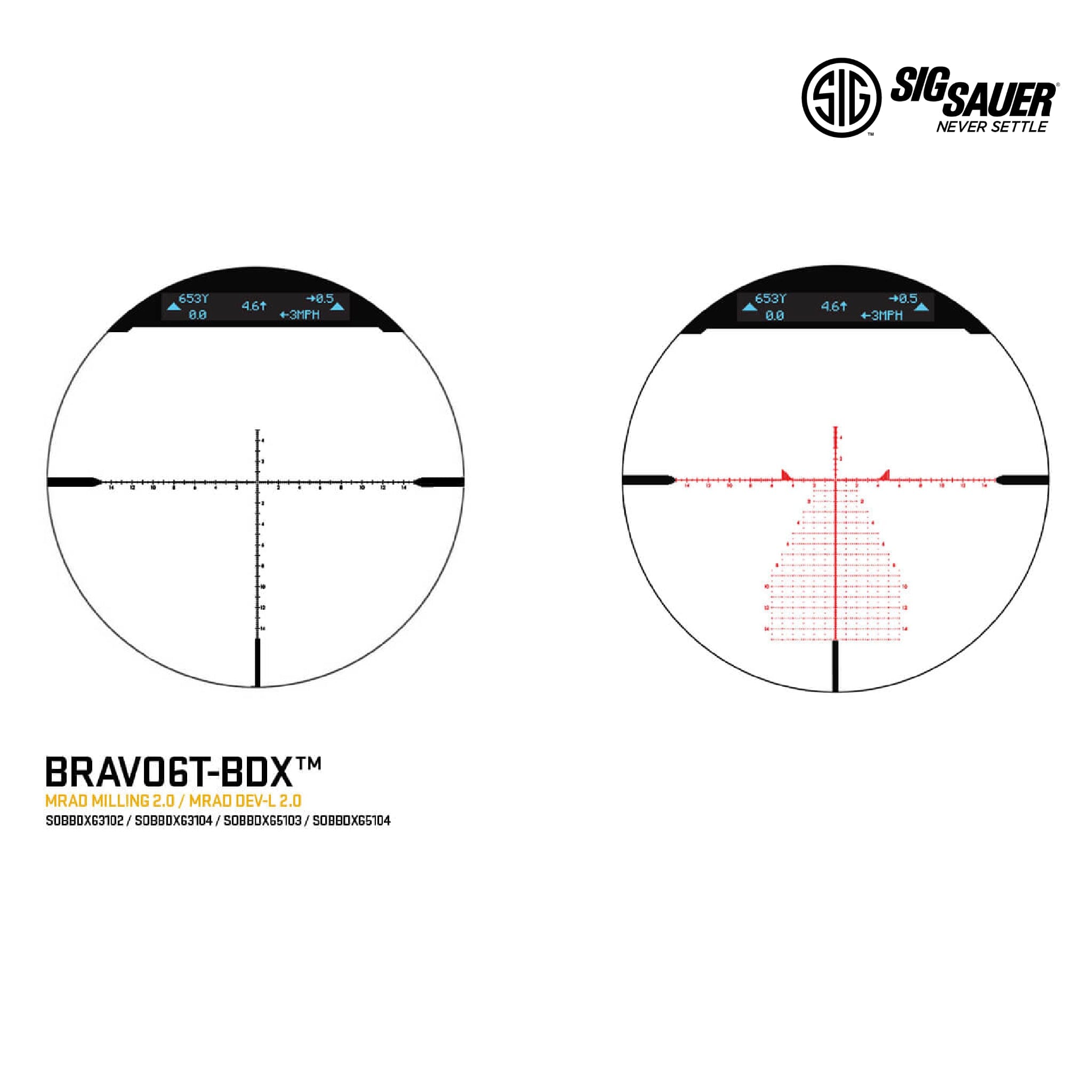 SIG Sauer BRAVO6T-BDX 3-18x44mm FFP Rifle Scope MRAD DEV-L 2.0 Reticle, 0.1 MRAD, ALPHA5 Mount, Black – SOBBDX63104 Rifle Scope SIG Sauer 