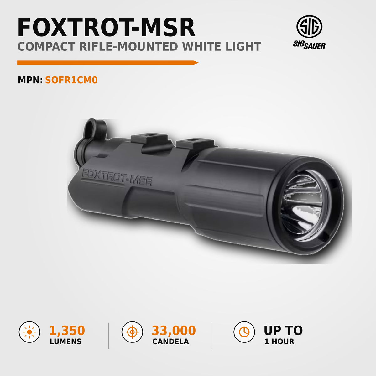 SIG Sauer FOXTROT-MSR Compact weapon light in matte black