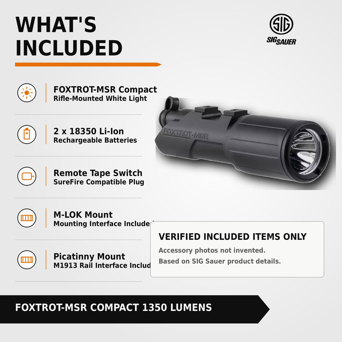 SIG Sauer FOXTROT-MSR Compact weapon light for AR-15 and MSR handguards