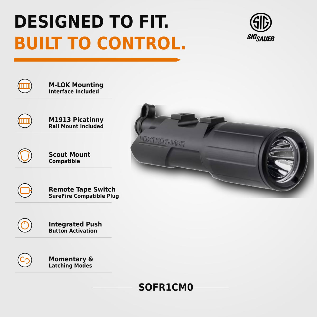 SIG Sauer FOXTROT-MSR Compact weapon light with momentary and constant-on modes