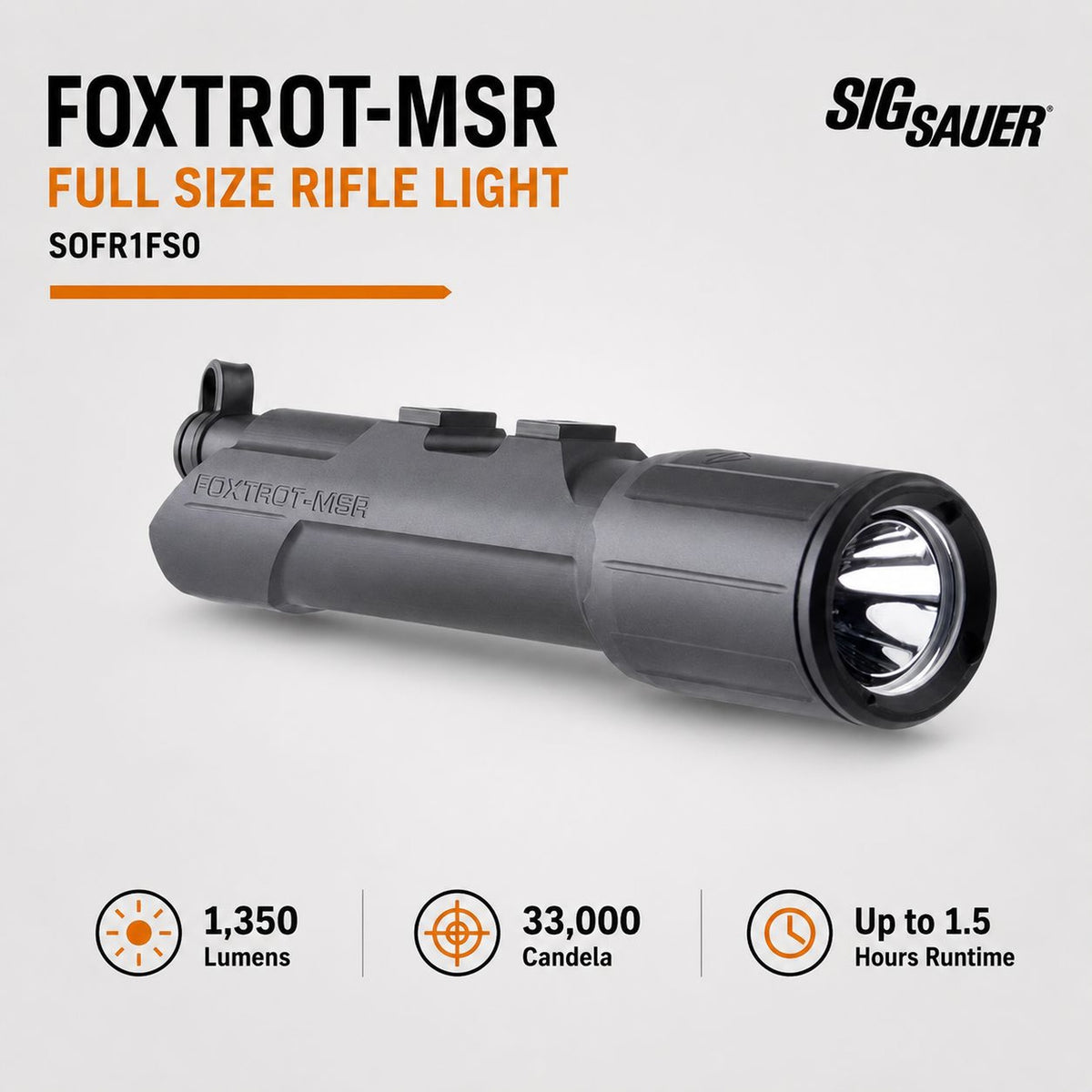 SIG Sauer FOXTROT-MSR Full Size weapon light in matte black