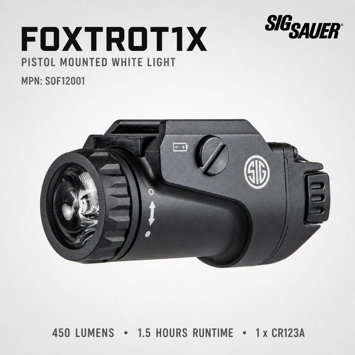 SIG Sauer FOXTROT1X Weapon Light 450 Lumens – SOF12001