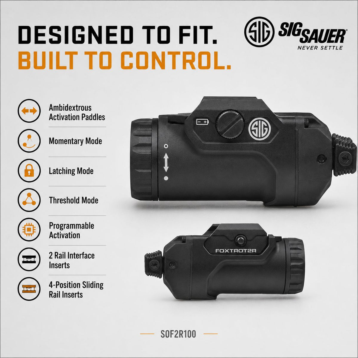 SIG Sauer FOXTROT2R Rechargeable Weapon Light 700 Lumens – SOF2R100