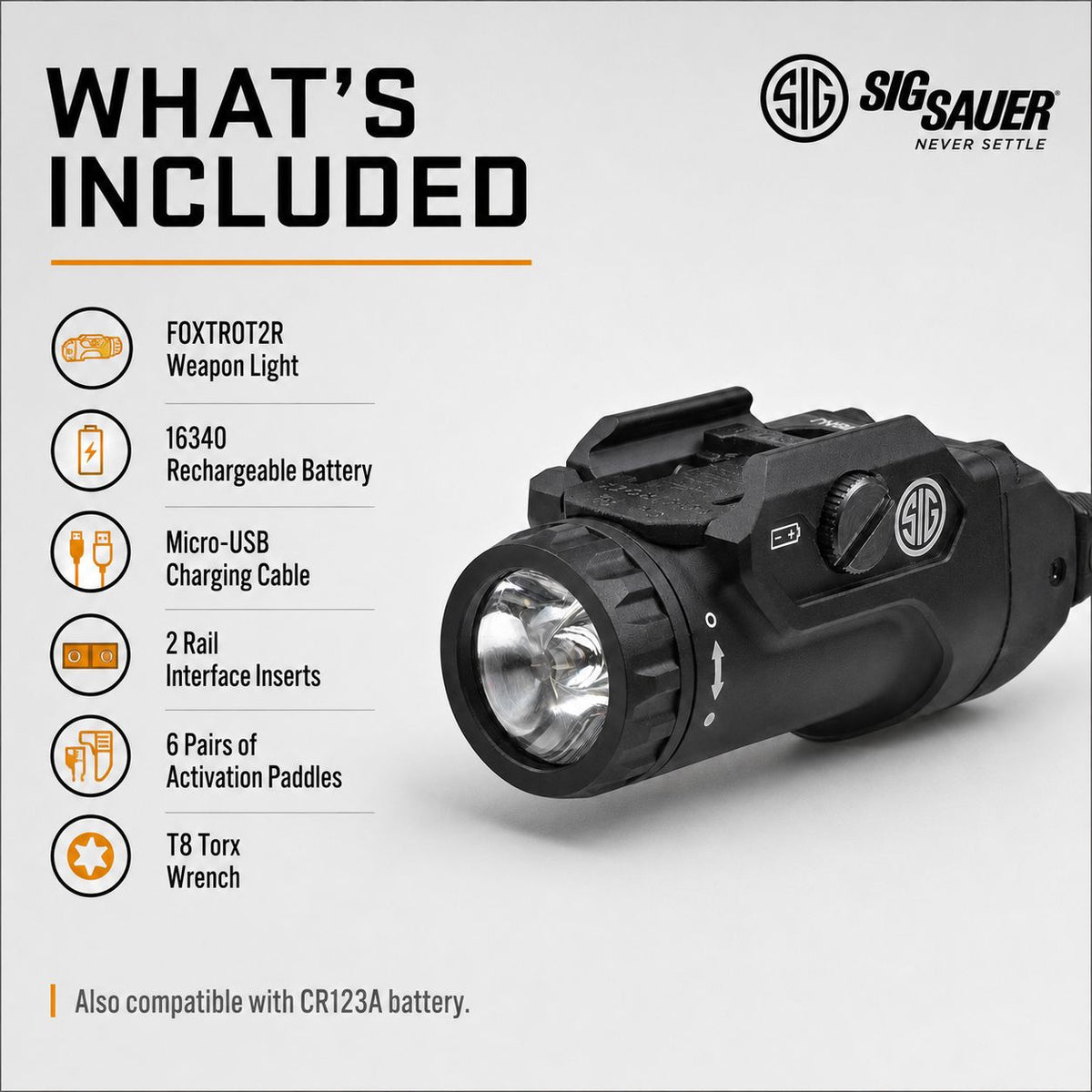 SIG Sauer FOXTROT2R Rechargeable Weapon Light 700 Lumens – SOF2R100