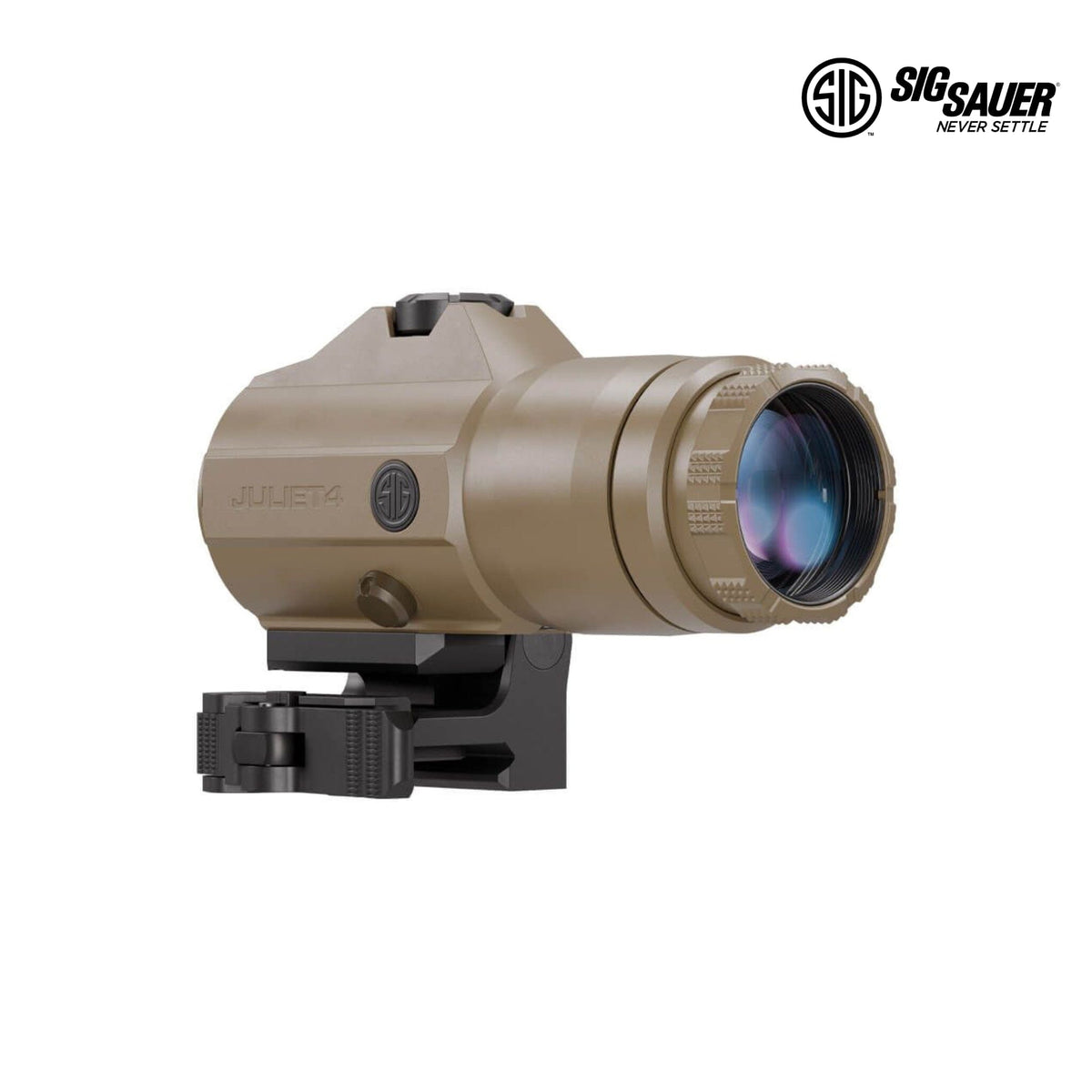 SIG Sauer JULIET4 4x magnifier that flips to the side behind a red dot sight