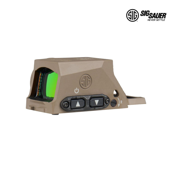 SIG Sauer ROMEO-M17 enclosed red dot sight in Coyote Tan with 2 MOA dot and 32 MOA circle