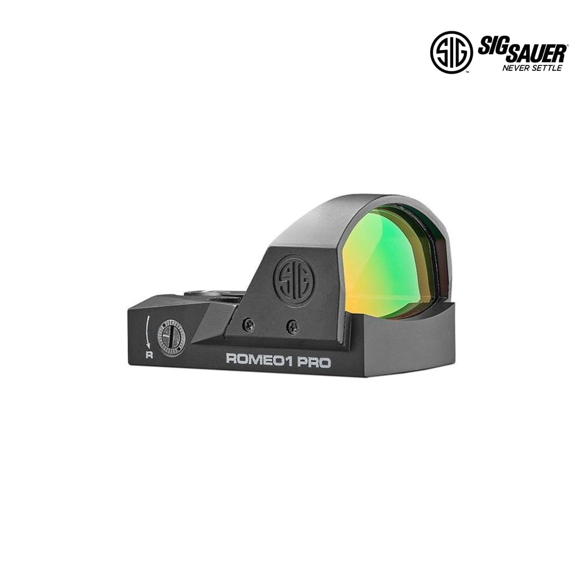 SIG Sauer ROMEO1PRO reflex red dot sight with a 3 MOA dot in matte black