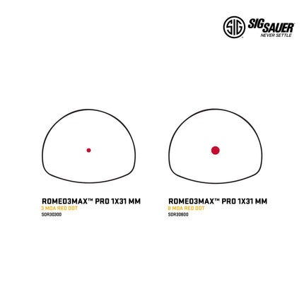 SIG Sauer ROMEO3MAX Reflex Red Dot Sight 3 MOA Dot Reticle - SOR31003 Red Dot Sight SIG Sauer 