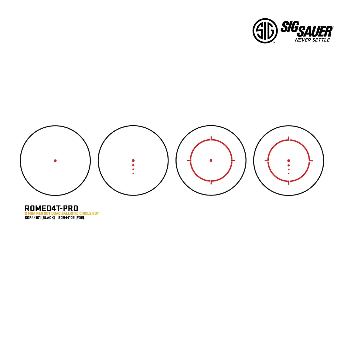 SIG Sauer ROMEO4T-PRO ballistic circle dot sight in black on a quick-detach Picatinny mount