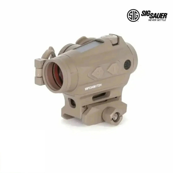 SIG Sauer ROMEO4T red dot sight with 2 MOA ballistic circle dot reticle in Flat Dark Earth