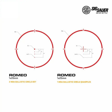 SIG Sauer ROMEO4T Red Dot Sight 2 MOA Ballistic Circle Dot Reticle Black - SOR43031 Red Dot Sight SIG Sauer 