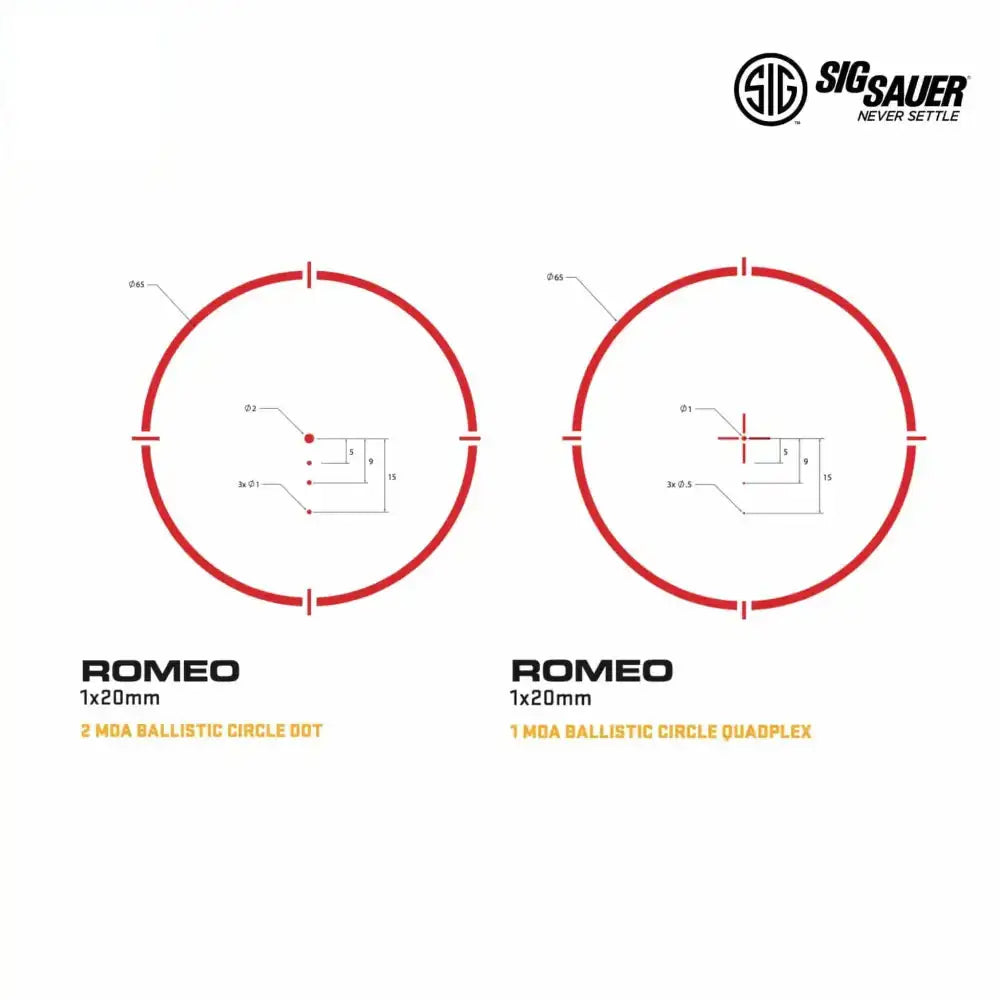 SIG Sauer ROMEO4T Red Dot Sight 2 MOA Ballistic Circle Dot Reticle Black - Xtreme Tactical