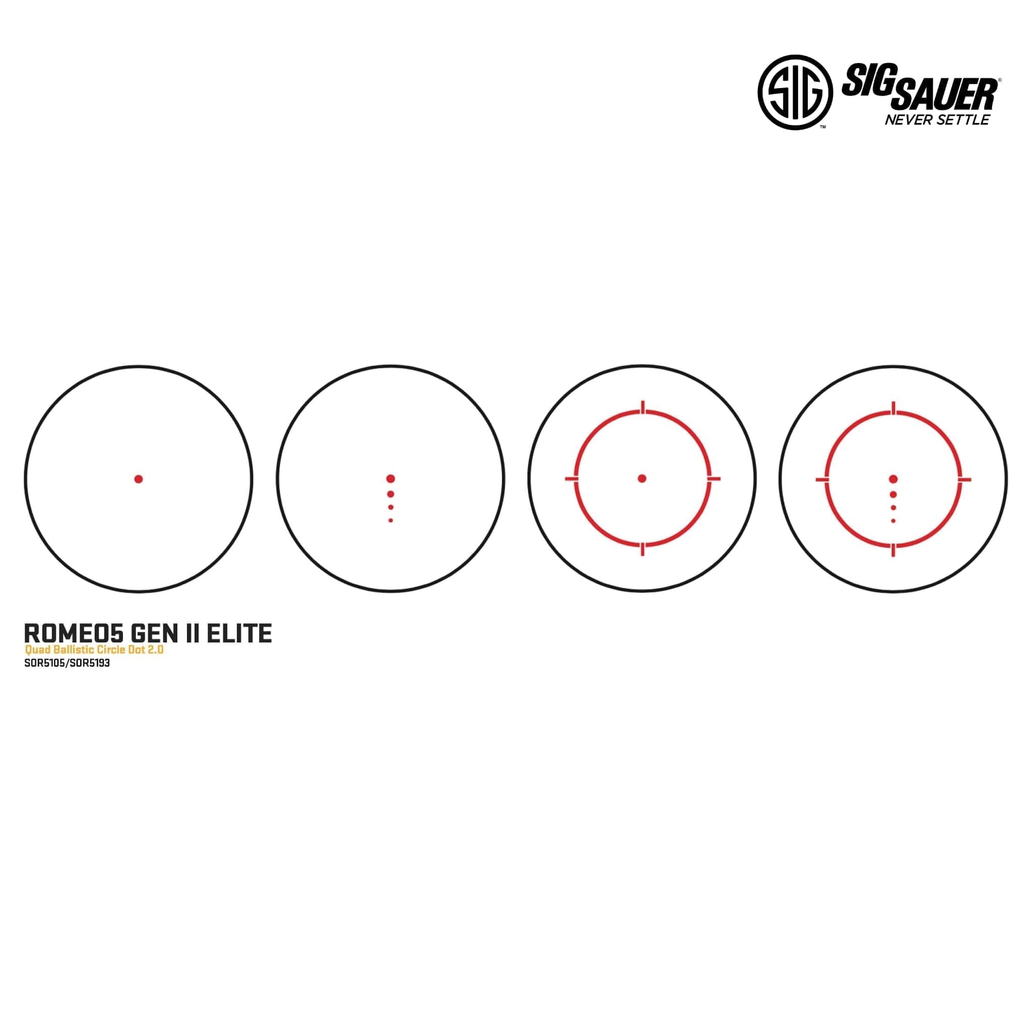 SIG Sauer ROMEO5 Gen II Elite 1×20mm Reflex Red Dot Sight – Quad Ballistic Circle Dot 2.0 Reticle, MOTAC – SOR5105 Rifle Dot Sight SIG Sauer 