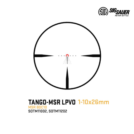 SIG Sauer TANGO-MSR 1-10x26 FFP Rifle Scope MSR BDC10 Reticle with Mount Black - SOTM11002 LPVO Rifle Scope SIG Sauer 