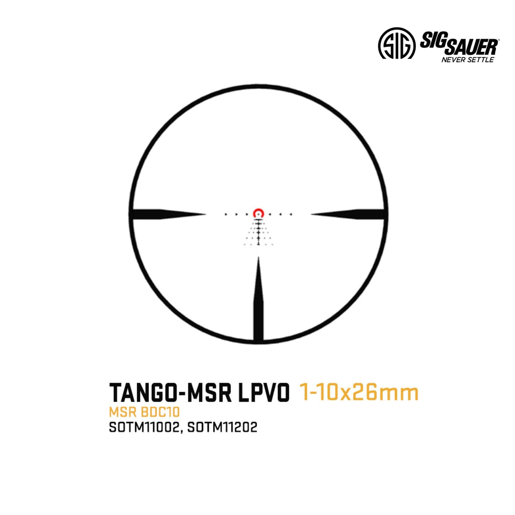 SIG Sauer TANGO-MSR 1-10x26 FFP Riflescope - MSR BDC10 Reticle - Black Rifle Scope SIG Sauer 
