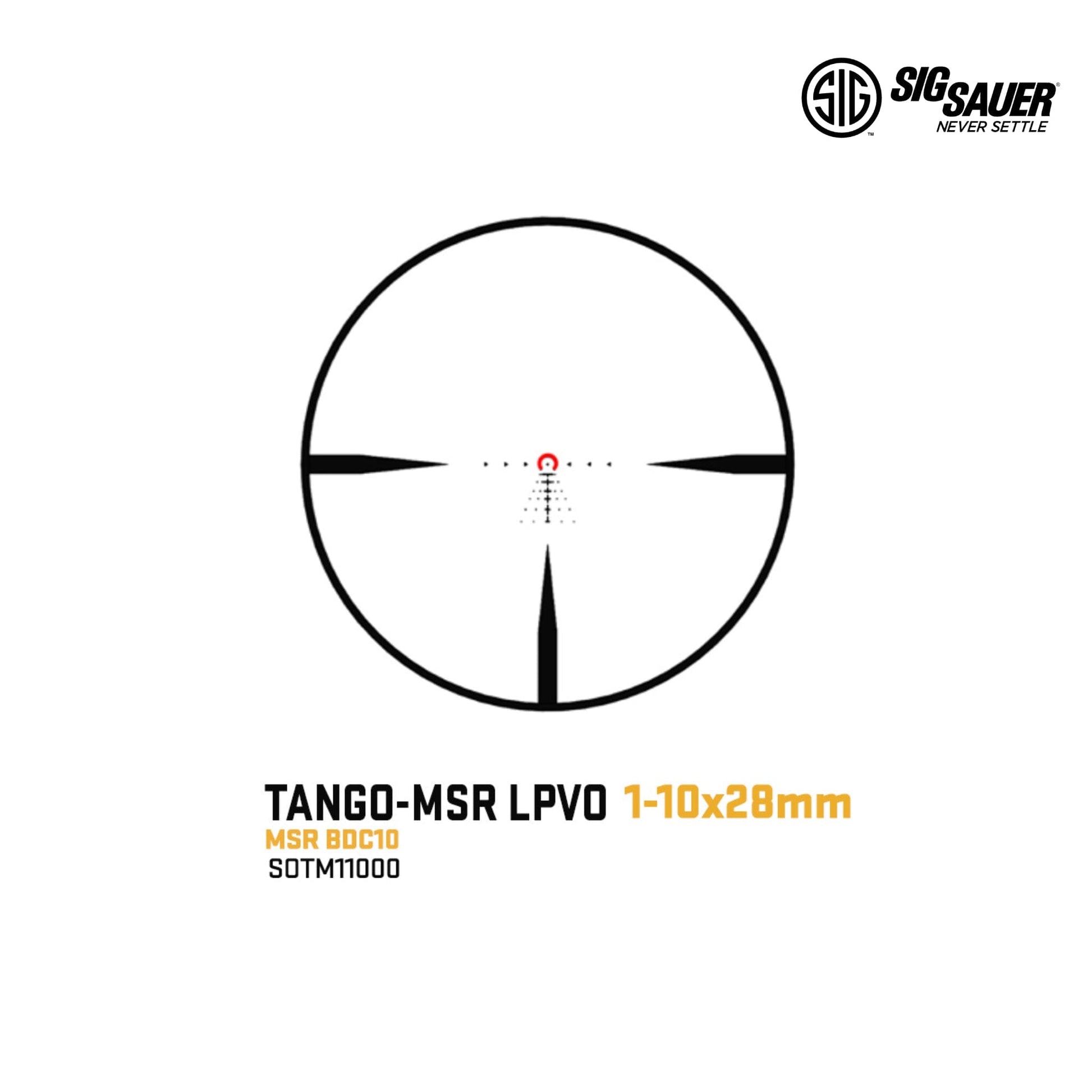SIG Sauer TANGO-MSR 1-10x28 SFP Rifle Scope MSR BDC10 Reticle with Mount Black - SOTM11000 LPVO Rifle Scope SIG Sauer 