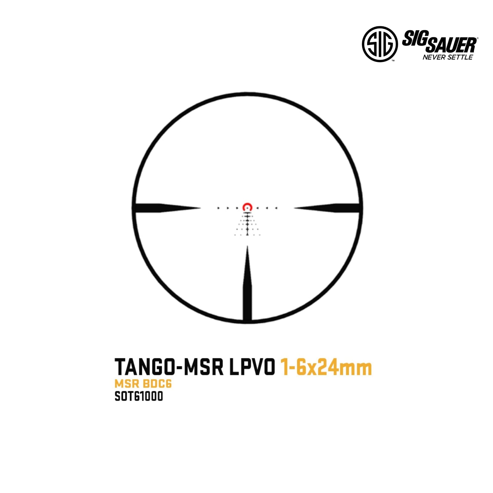 SIG Sauer TANGO-MSR 1-6x24 FFP Rifle Scope MSR BDC6 Reticle with ALPHA-MSR Mount - SOTM61002 LPVO Rifle Scope SIG Sauer 