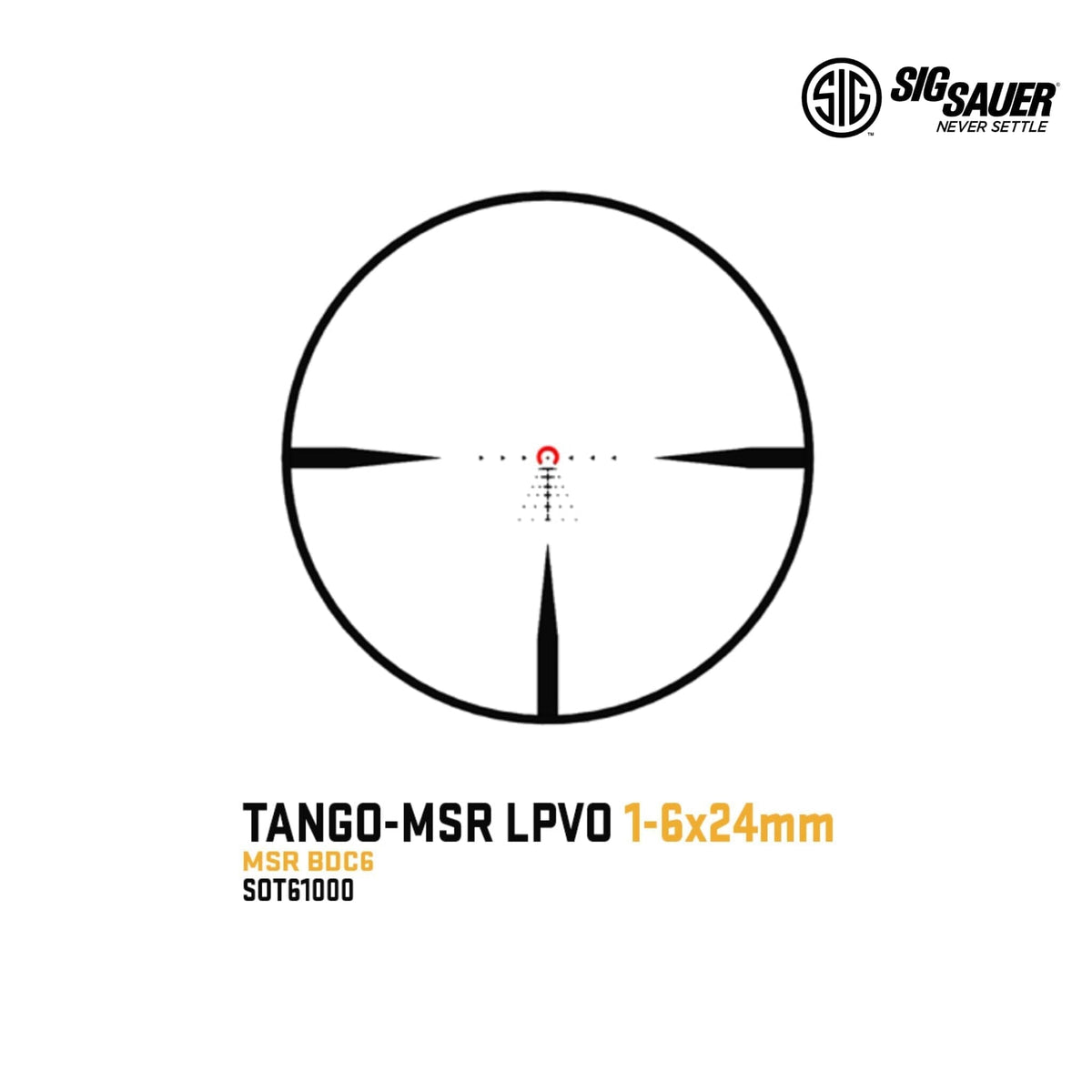 SIG Sauer TANGO-MSR 1-6x24 Coyote Tan MSR BDC6 rifle scope for AR-15 and MSR rifles