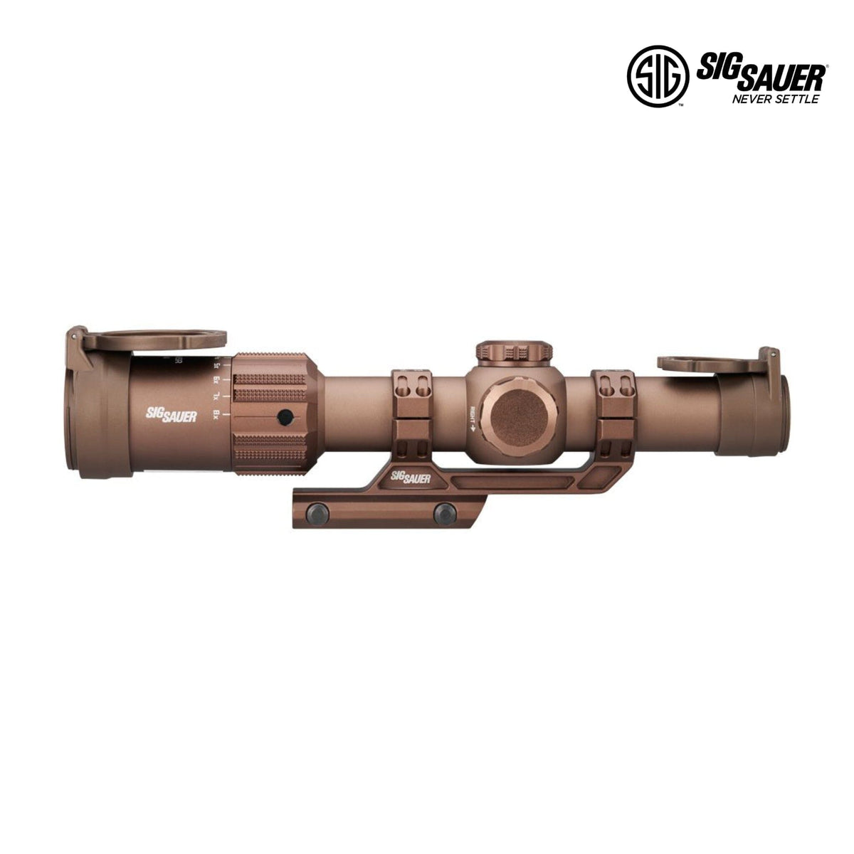 SIG Sauer TANGO-MSR 1-8x24 MSR BDC8 scope in Coyote Tan with illumination brightness dial