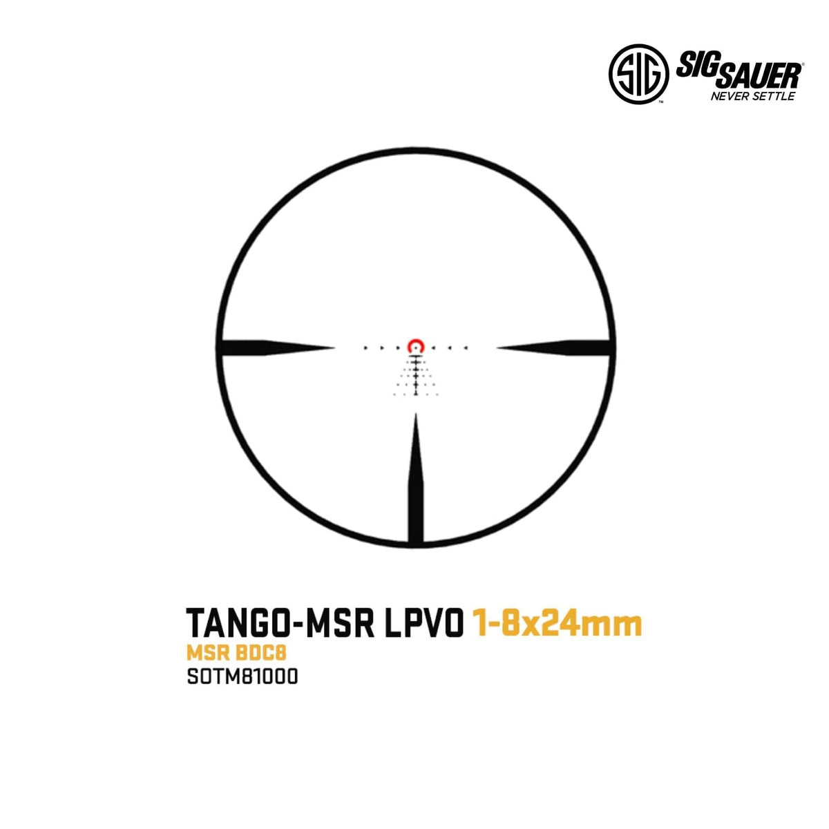 SIG Sauer TANGO-MSR 1-8x24 Coyote Tan MSR BDC8 rifle scope for AR-15 and MSR rifles