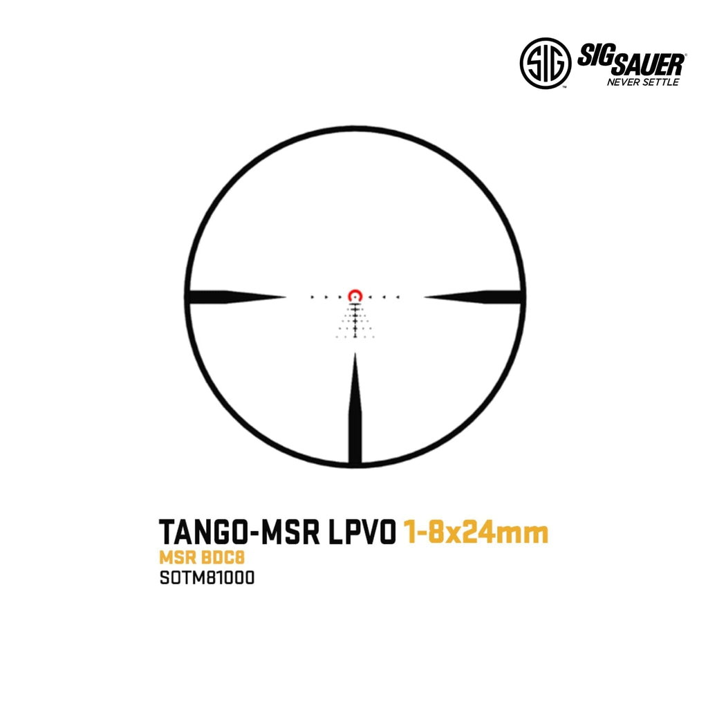 SIG Sauer TANGO-MSR 1-8x24 SFP Riflescope - MSR BDC8 Reticle - Black - SOTM81000 LPVO Rifle Scope SIG Sauer 