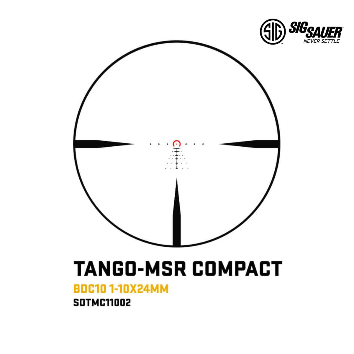 SIG Sauer TANGO-MSR Compact 1-10x24 FFP BDC10 rifle scope for AR-15 and MSR rifles