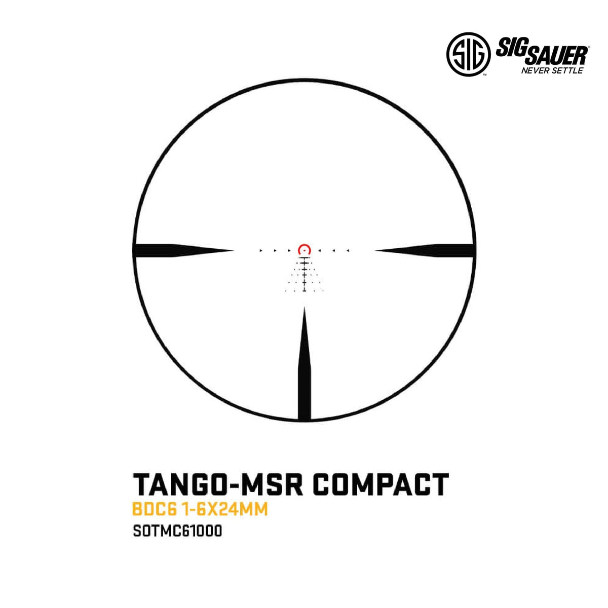 SIG Sauer TANGO-MSR Compact 1-6x24 BDC6 rifle scope for AR-15 and MSR rifles