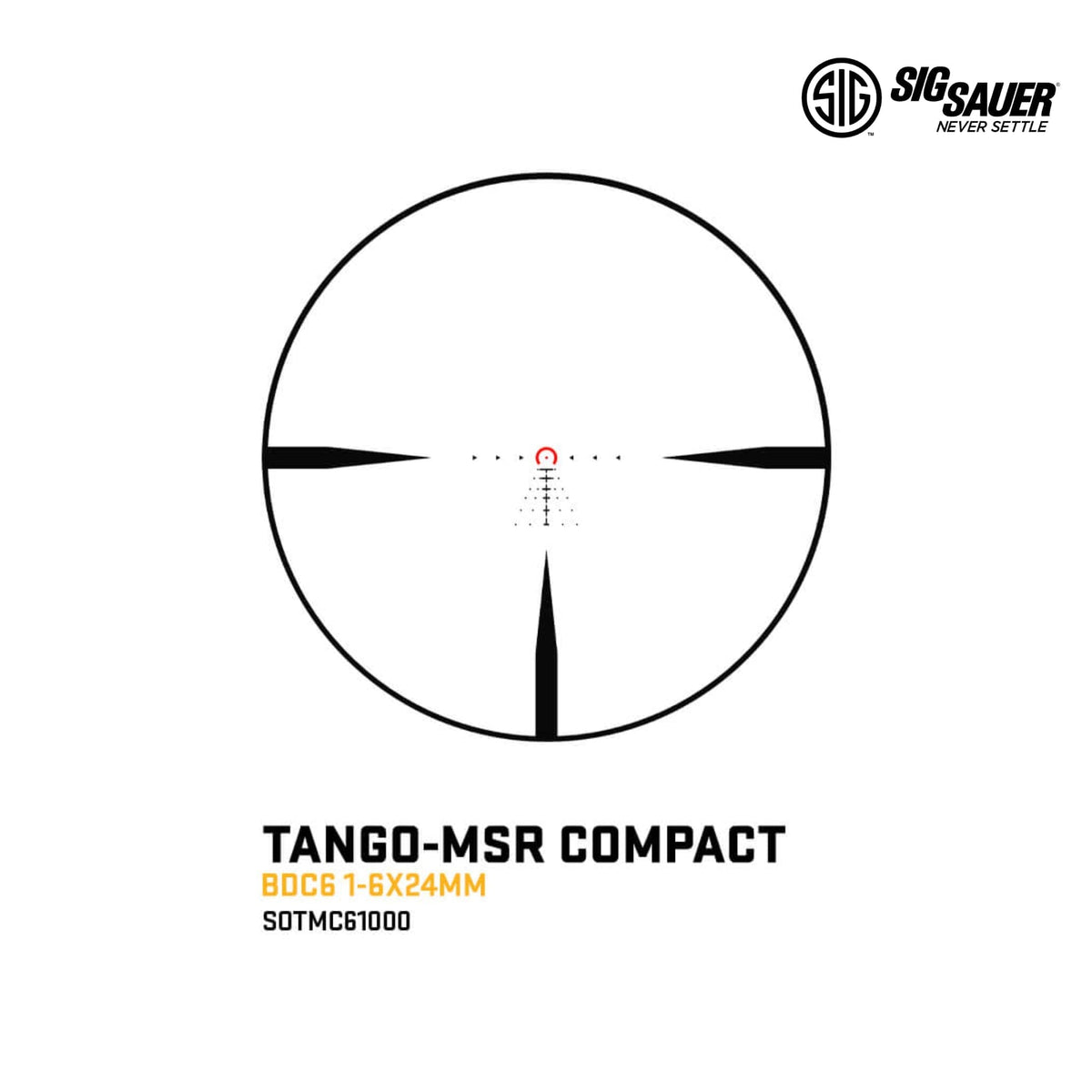 SIG Sauer TANGO-MSR Compact 1-6x24 ROMEO1 offset dot combo with 24mm objective lens