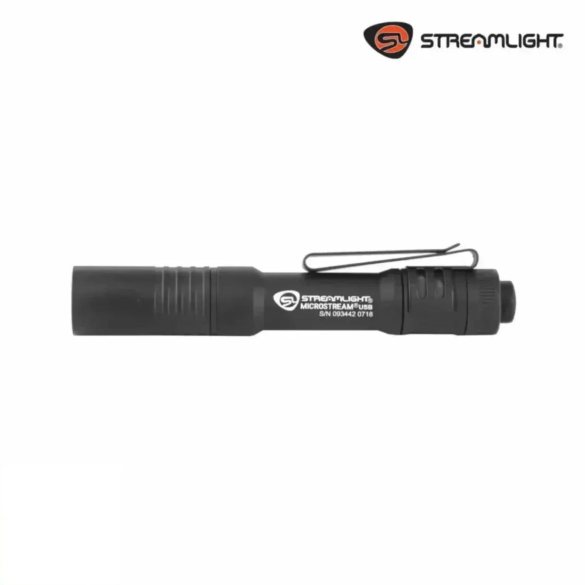 Streamlight MicroStream USB EDC flashlight in black weighing 1.2 oz with a pocket clip and USB charging