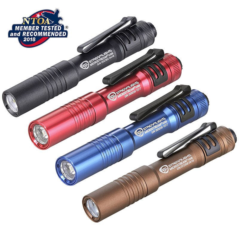 Streamlight MicroStream USB torch in black, shown alone against a white background