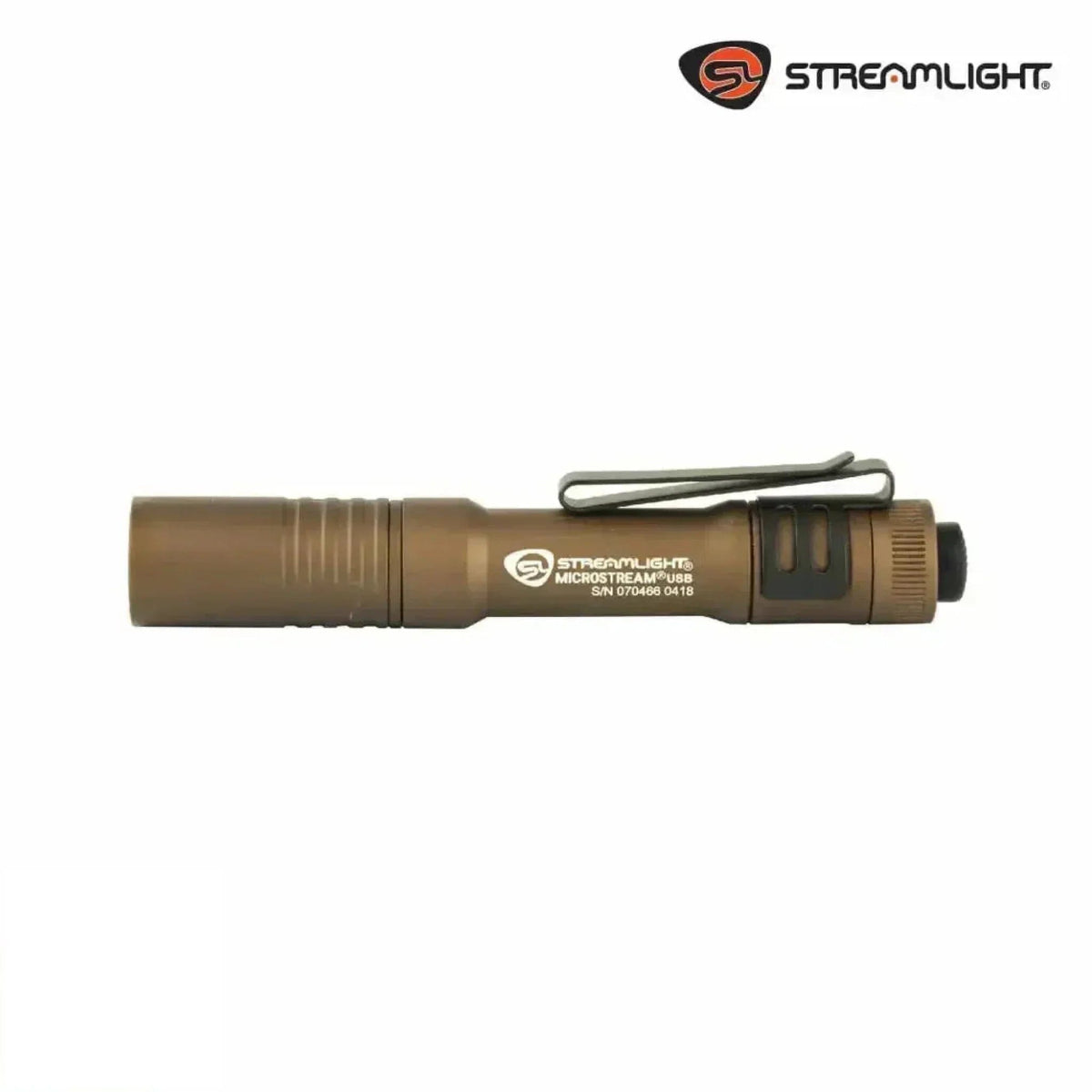 Streamlight MicroStream USB EDC flashlight in coyote at 3.87 inches long with USB rechargeable power